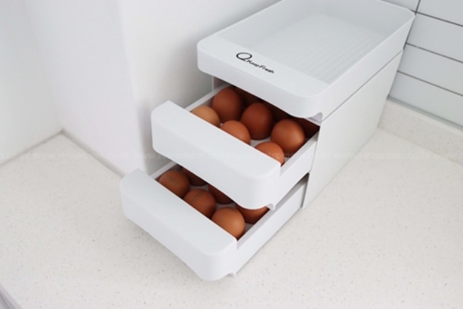 (B급특별전 - 40% 특별 할인가 판매)  (계란 한판 한방에 수납 가능) 2단 서랍/선반형 계란 보관 케이스