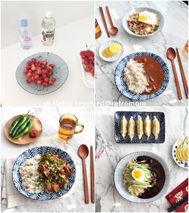 (재입고)*일본완제품 오리엔탈풍 블루 타원형 접시(옵션-2design)
