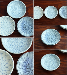 일본 블루 패턴 미니 종지(옵션-3design)