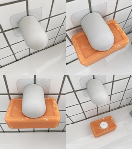 (무르지 않게 비누를 보관하는 방법) 모던 심플 스티커 부착식 마그네틱 비누 홀더