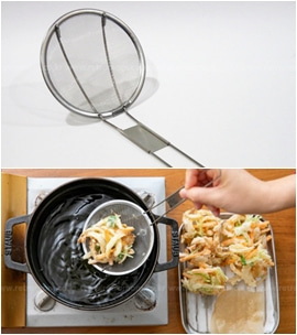 (거품, 데친야채, 삶은 계란 등 다 건져낼 수 있는) 일본 스텐 거품 건지기 거름망/튀김망/거품망