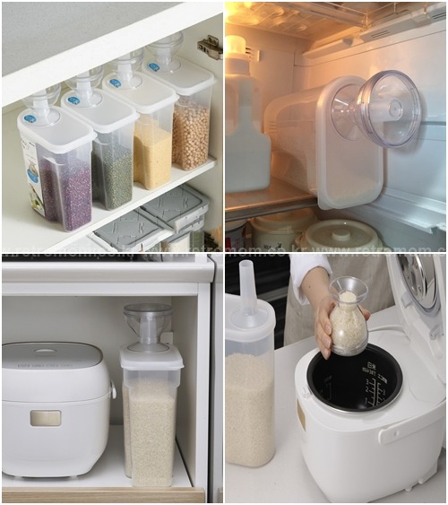 일본 쌀통 / 다용도 잡곡용기/ 씨리얼통 냉장고문 수납 가능
